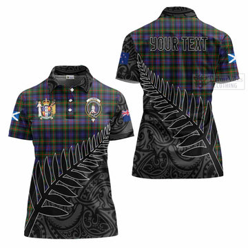 Fleming Crest Tartan Women's Polo Shirt with New Zealand Silver Fern Half Style