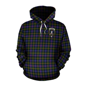 Fleming Tartan Cotton Hoodie with Family Crest Celtic Skull Style