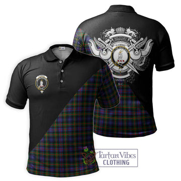 Fleming Tartan Polo Shirt with Family Crest and Military Logo Style