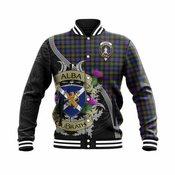 Fleming Tartan Family Crest Baseball Jacket Lion Rampant Royal Thistle Shield Celtic Inspired Unisex - Tartan Vibes Clothing
