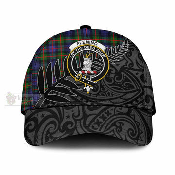 Fleming Tartan Classic Cap with New Zealand Silver Fern Half Style