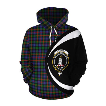 Fleming Tartan Cotton Hoodie with Family Crest Circle Style