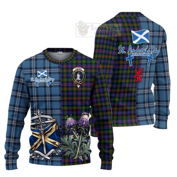 Fleming Tartan Knitted Sweater Happy St. Andrew's Day Half Tartan Style