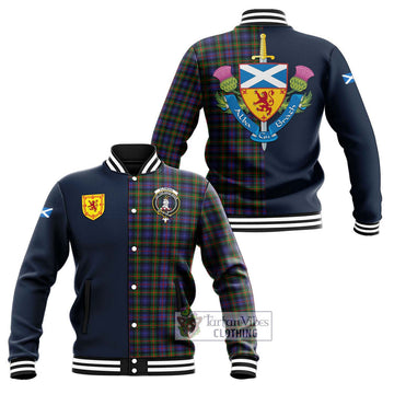 Fleming Tartan Baseball Jacket Alba with Scottish Lion Royal Arm Half Style