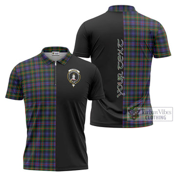 Fleming Tartan Zipper Polo Shirt with Family Crest and Half Of Me Style