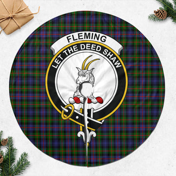 Fleming Tartan Christmas Tree Skirt with Family Crest