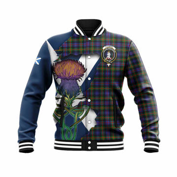 Fleming Tartan Family Crest Baseball Jacket Scottish Thistle Celtic Inspired Unisex - Tartan Vibes Clothing
