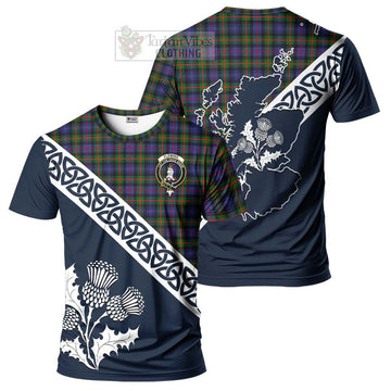 Fleming Tartan T-Shirt Featuring Thistle and Scotland Map