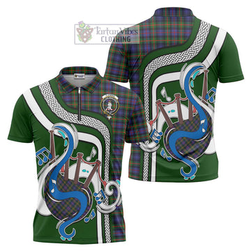 Fleming Tartan Zipper Polo Shirt with Epic Bagpipe Style