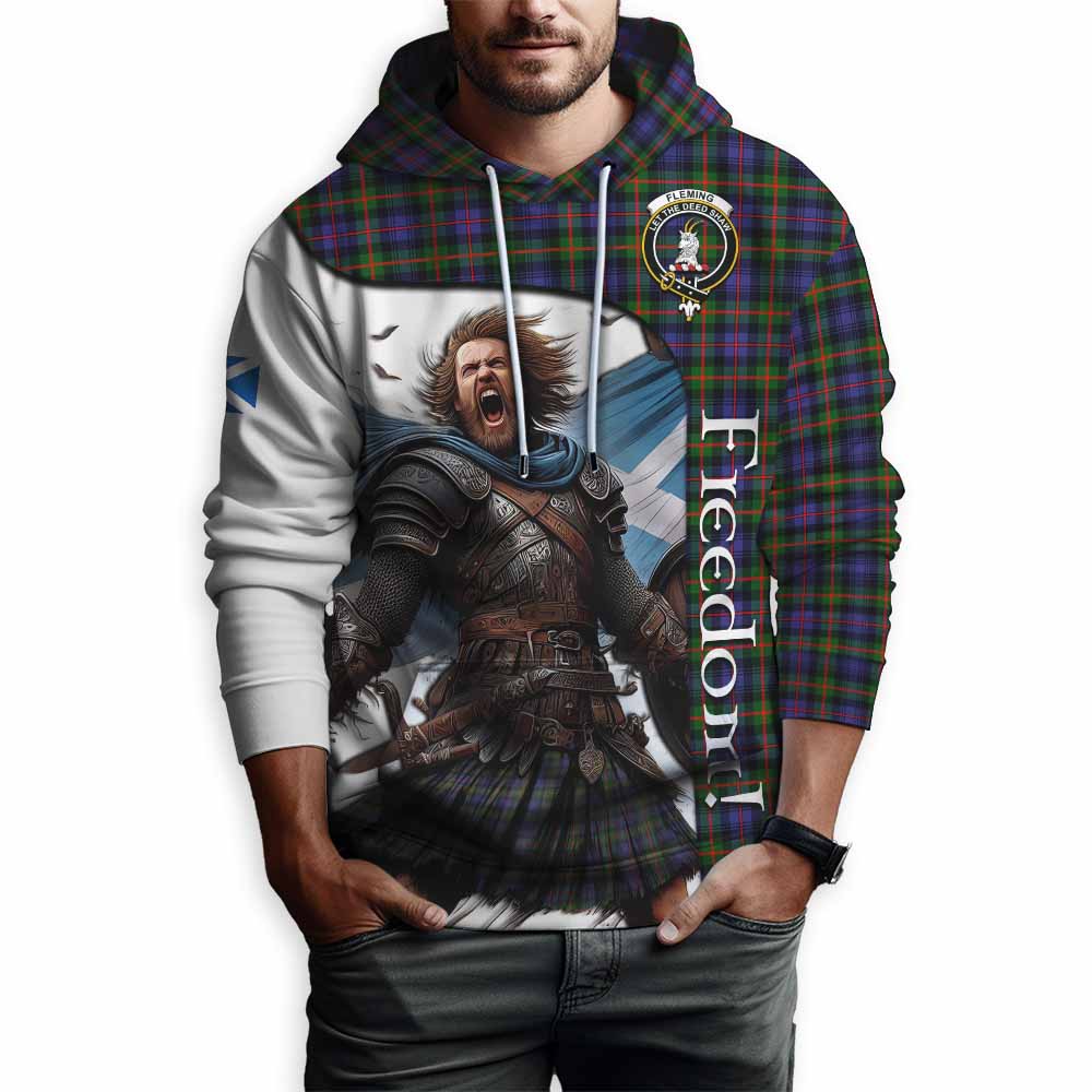 Tartan Vibes Clothing Fleming Crest Tartan Hoodie Inspired by the Freedom of Scottish Warrior