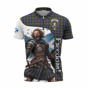 Fleming Crest Tartan Zipper Polo Shirt Inspired by the Freedom of Scottish Warrior