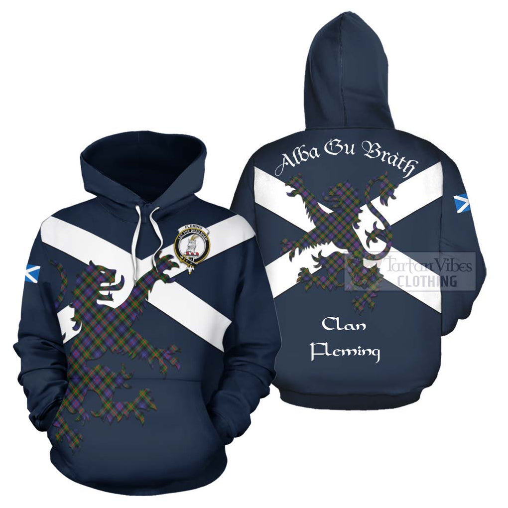 Tartan Vibes Clothing Fleming Tartan Lion Rampant Hoodie – Proudly Display Your Heritage with Alba Gu Brath and Clan Name