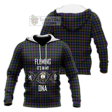 Fleming Tartan Knitted Hoodie with Family Crest DNA In Me Style