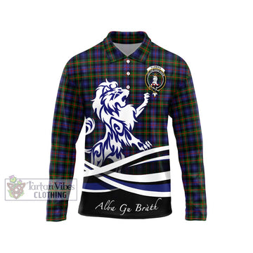 Fleming Tartan Long Sleeve Polo Shirt with Alba Gu Brath Regal Lion Emblem