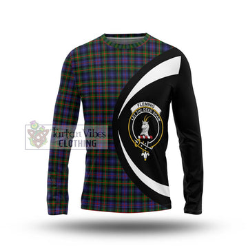 Fleming Tartan Long Sleeve T-Shirt with Family Crest Circle Style