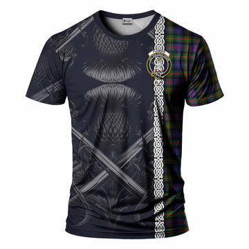 Fleming Tartan T-Shirt with Family Crest Cross Sword Thistle Celtic Vibes