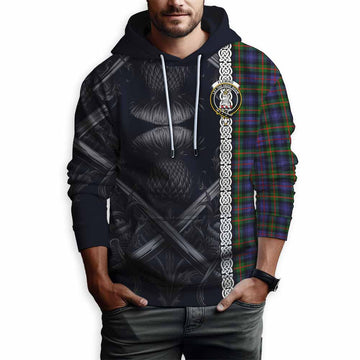 Fleming Tartan Hoodie with Family Crest Cross Sword Thistle Celtic Vibes