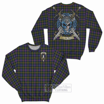 Fleming Tartan Sweatshirt with Family Crest Celtic Skull Style