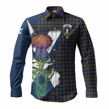 Fleming Tartan Family Crest Long Sleeve Button Shirt Scottish Thistle Celtic Inspired Men's Shirt S - Tartan Vibes Clothing