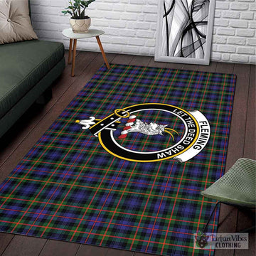 Fleming Tartan Area Rug with Family Crest