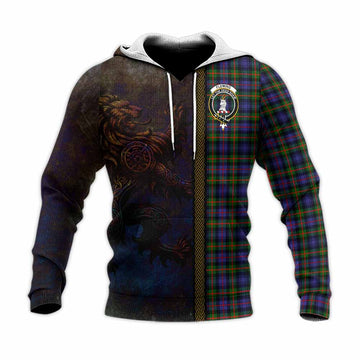 Fleming Tartan Family Crest Knitted Hoodie Alba Gu Brath Be Brave Lion Ancient Style Unisex Knitted Pullover Hoodie - Tartan Vibes Clothing
