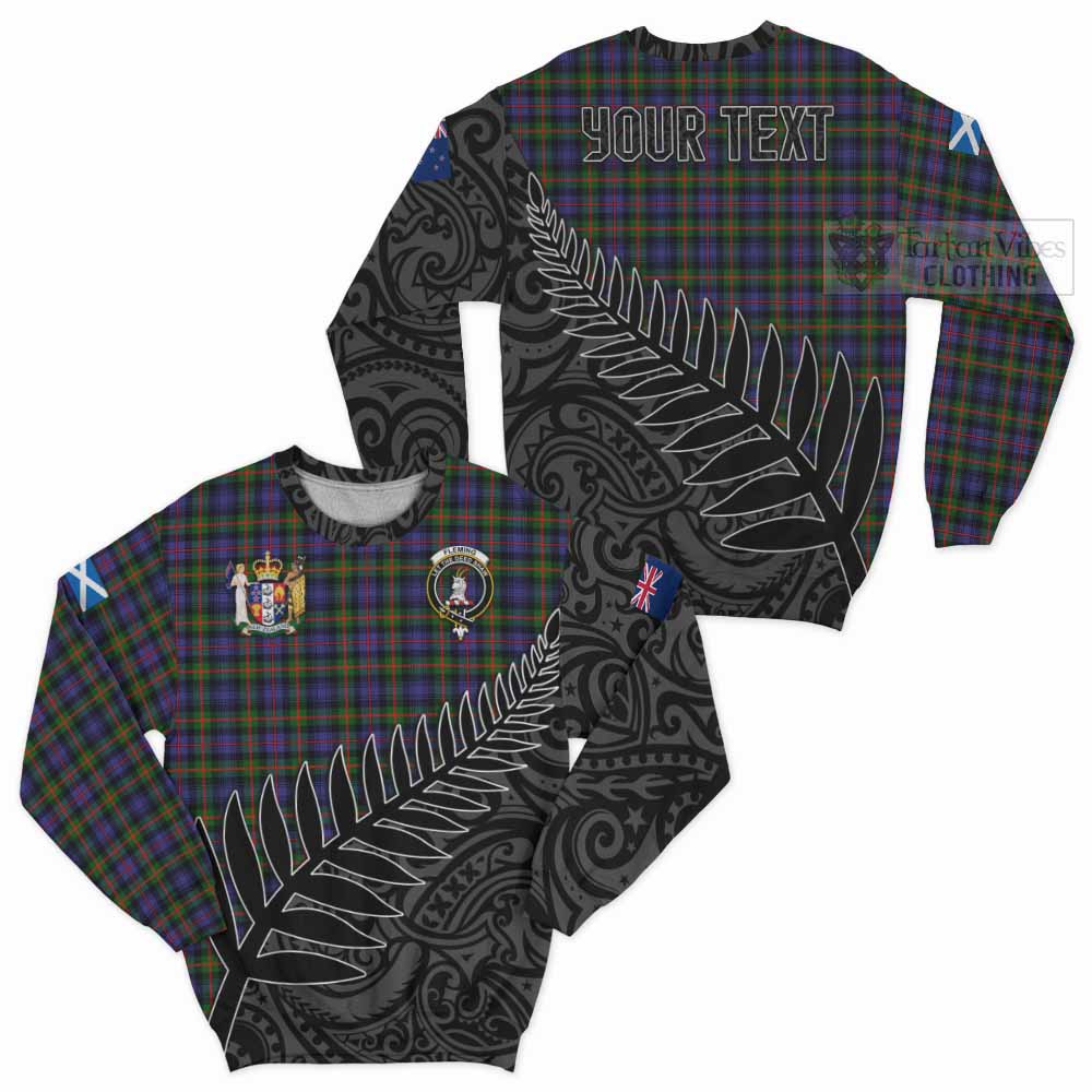 Tartan Vibes Clothing Fleming Crest Tartan Sweatshirt with New Zealand Silver Fern Half Style