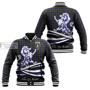 Fleming Tartan Baseball Jacket with Alba Gu Brath Regal Lion Emblem