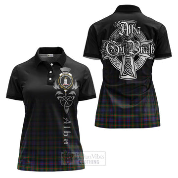 Fleming Tartan Women's Polo Shirt Featuring Alba Gu Brath Family Crest Celtic Inspired