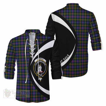 Fleming Tartan Ghillie Kilt Shirt with Family Crest Circle Style