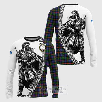 Fleming Tartan Clan Crest Long Sleeve T-Shirt with Highlander Warrior Celtic Style