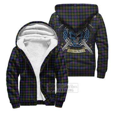 Fleming Tartan Sherpa Hoodie with Family Crest Celtic Skull Style Unisex S - Tartan Vibes Clothing