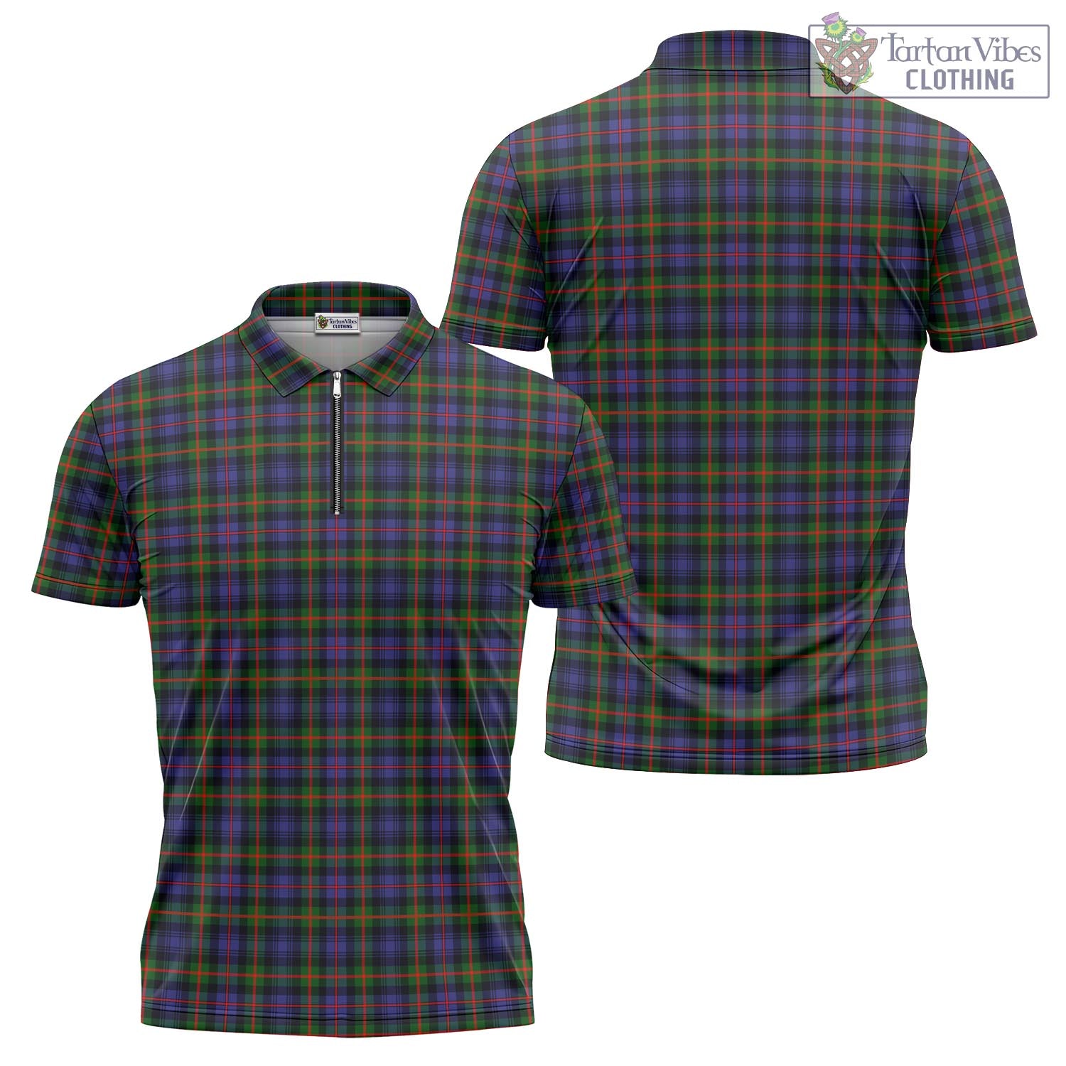 Tartan Vibes Clothing Fleming Tartan Zipper Polo Shirt