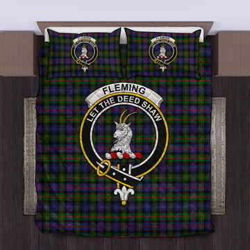 Fleming Tartan Quilt Bed Set with Family Crest