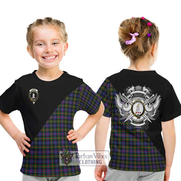 Fleming Tartan Kid T-Shirt with Family Crest and Military Logo Style