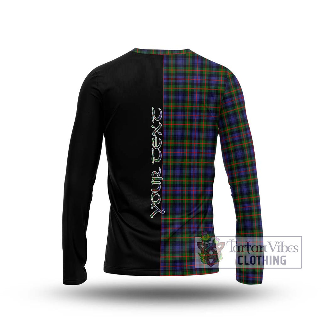 Fleming Tartan Long Sleeve T-Shirt with Family Crest and Half Of Me Style - Tartanvibesclothing Shop