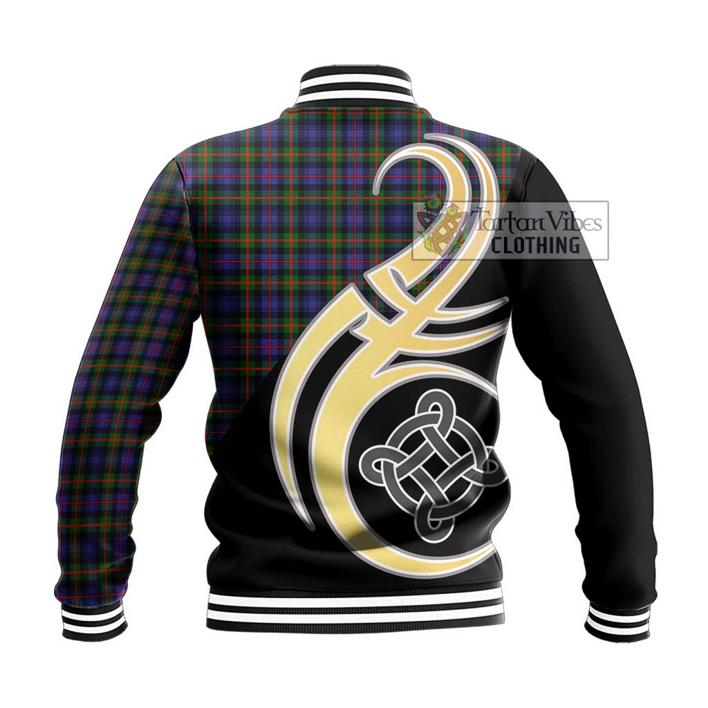 Fleming Tartan Baseball Jacket with Family Crest and Celtic Symbol Style - Tartan Vibes Clothing