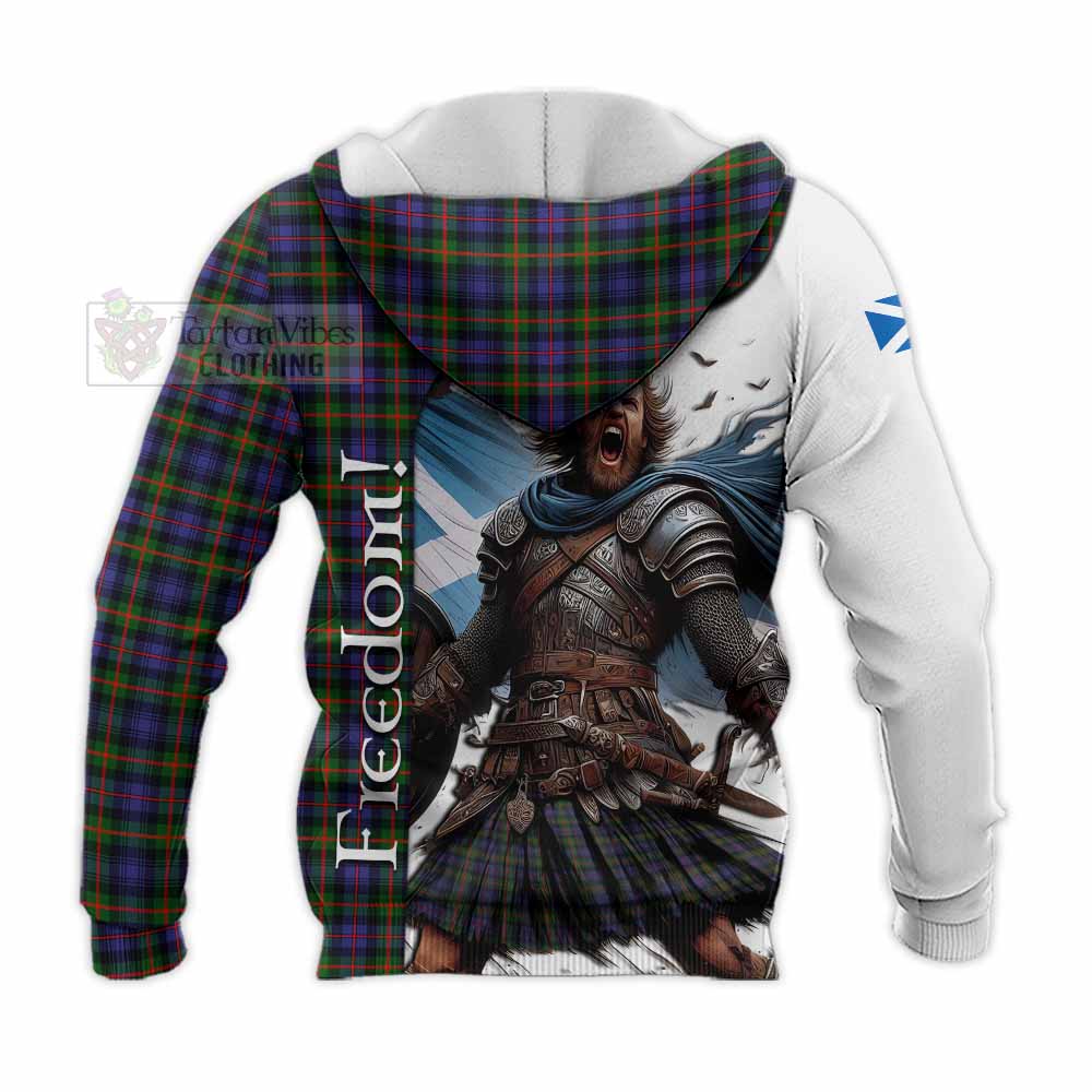 Tartan Vibes Clothing Fleming Crest Tartan Knitted Hoodie Inspired by the Freedom of Scottish Warrior