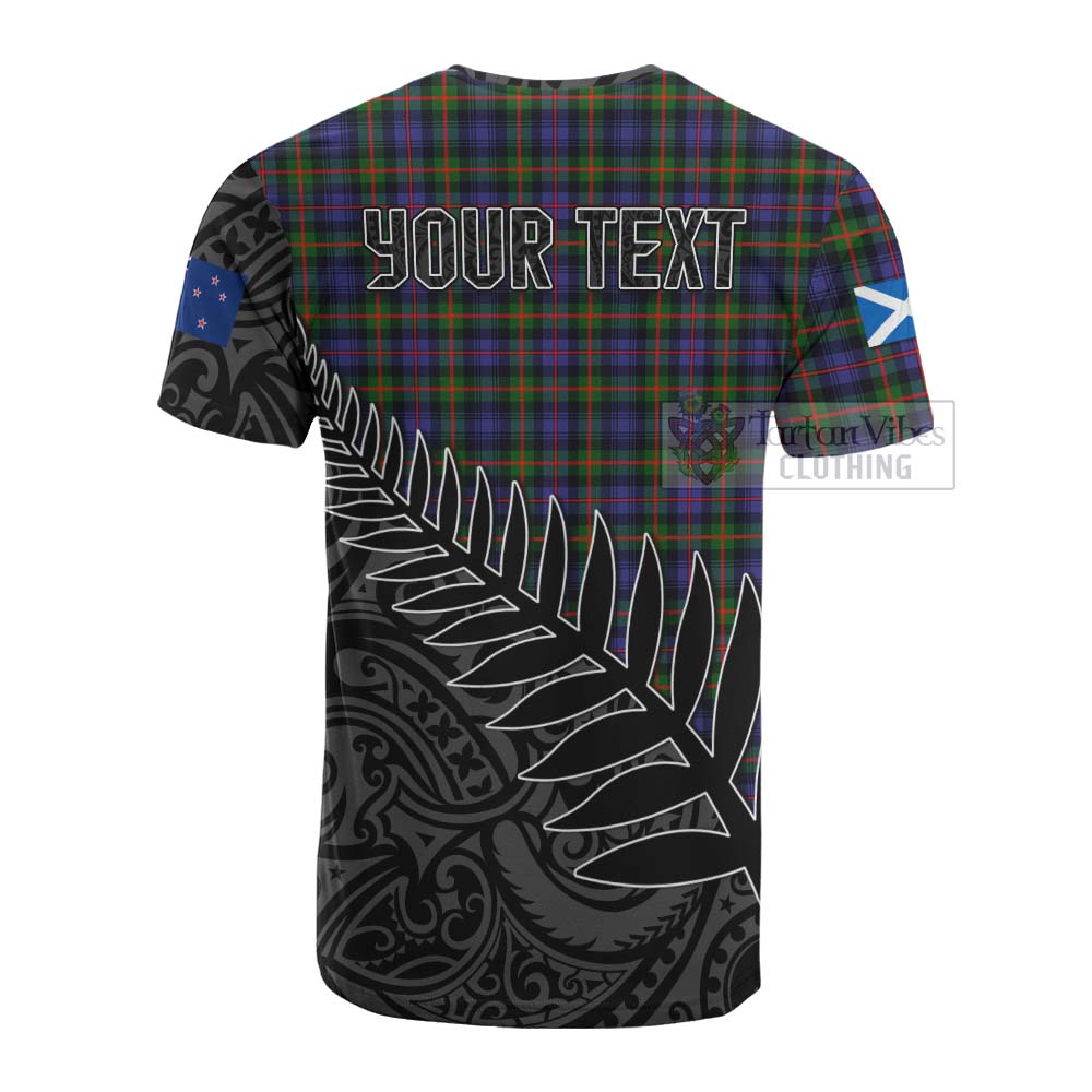 Tartan Vibes Clothing Fleming Crest Tartan Cotton T-shirt with New Zealand Silver Fern Half Style