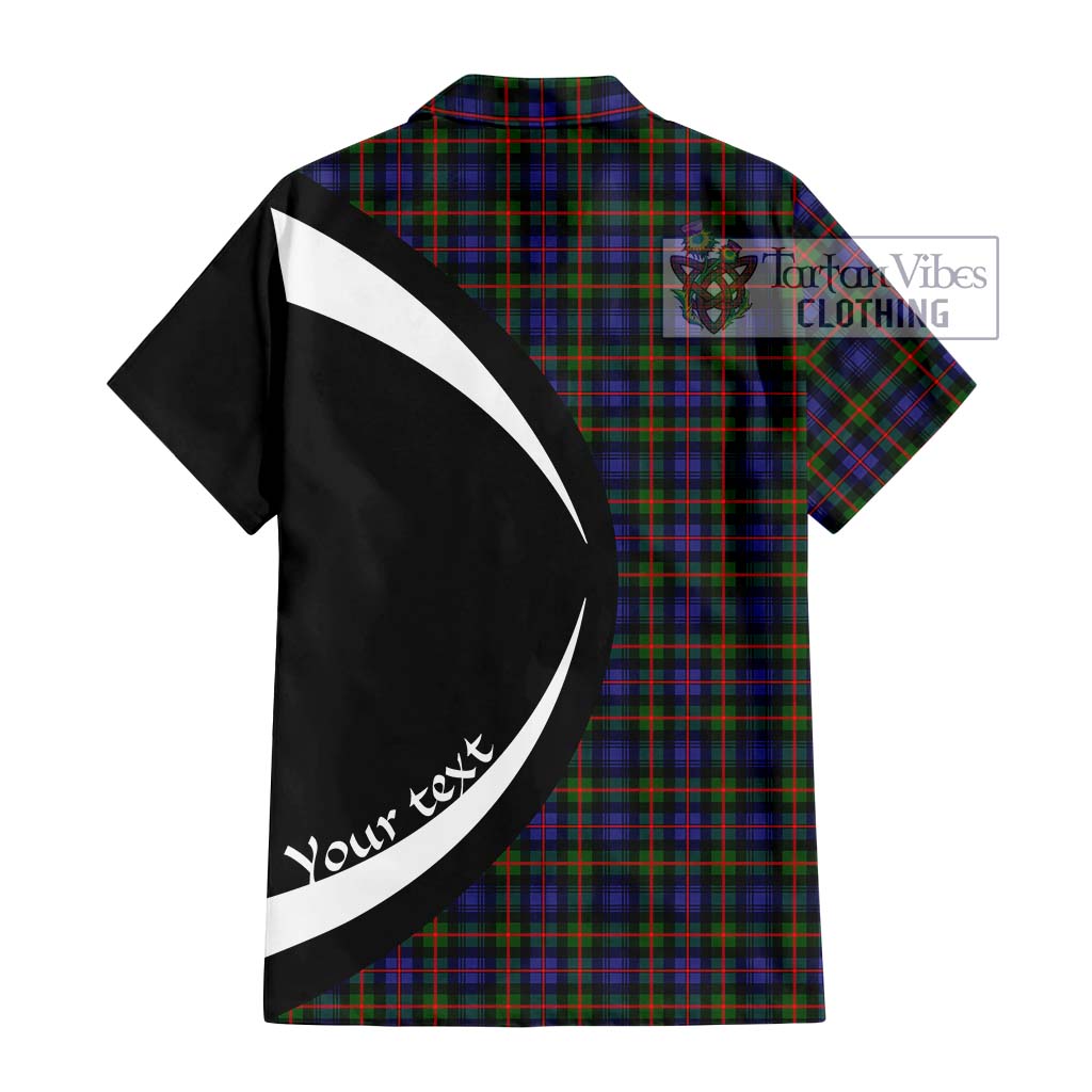 Fleming Tartan Short Sleeve Button Up with Family Crest Circle Style - Tartan Vibes Clothing