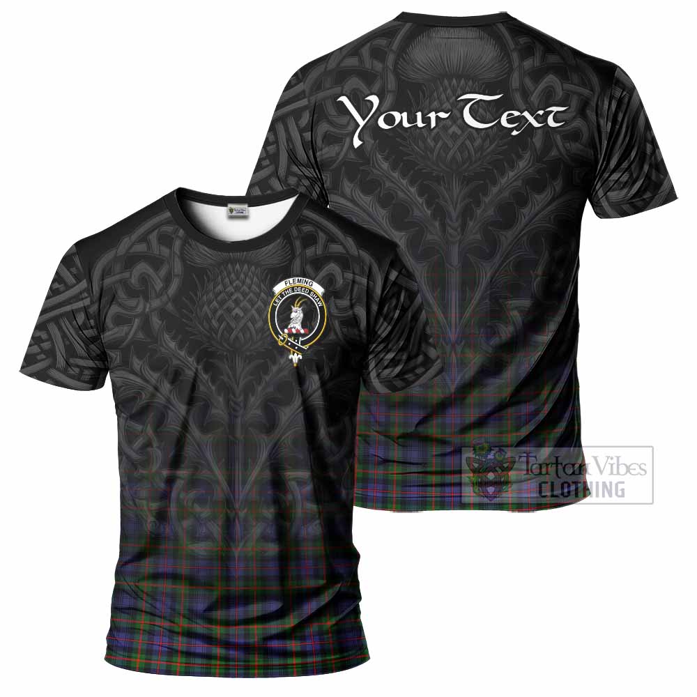 Tartan Vibes Clothing Fleming Tartan T-Shirt with Family Crest Celtic Thistle Vibes