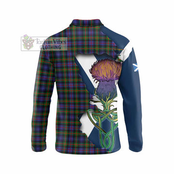 Fleming Tartan Family Crest Long Sleeve Polo Shirt Scottish Thistle Celtic Inspired - Tartan Vibes Clothing