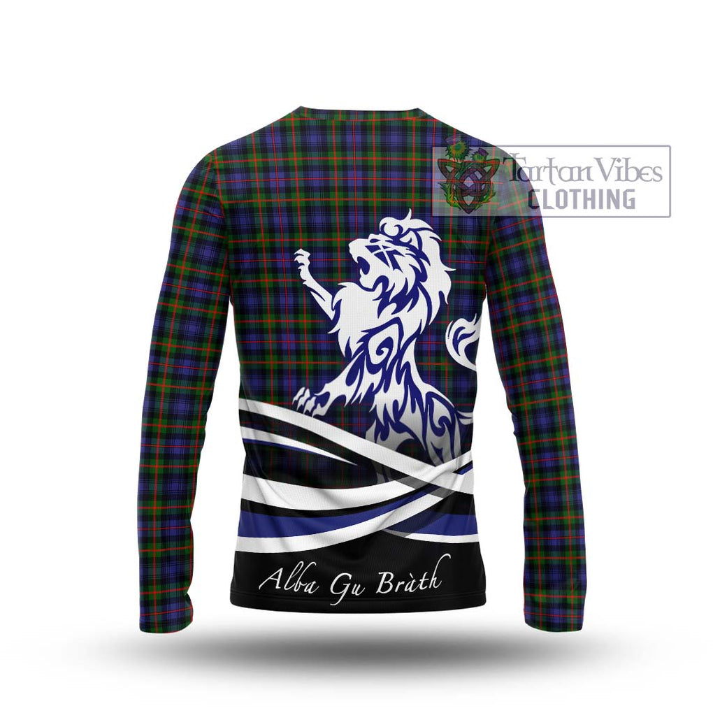 Fleming Tartan Long Sleeve T-Shirt with Alba Gu Brath Regal Lion Emblem - Tartanvibesclothing Shop