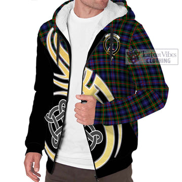 Fleming Tartan Sherpa Hoodie with Family Crest and Celtic Symbol Style - Tartan Vibes Clothing
