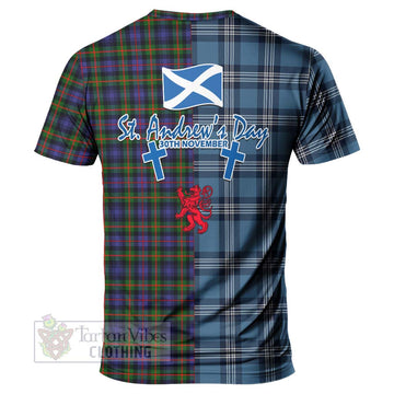 Fleming Tartan T-Shirt Happy St. Andrew's Day Half Tartan Style