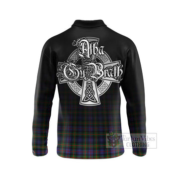 Fleming Tartan Long Sleeve Polo Shirt Featuring Alba Gu Brath Family Crest Celtic Inspired