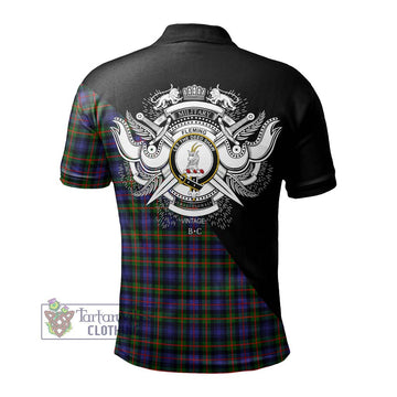 Fleming Tartan Polo Shirt with Family Crest and Military Logo Style