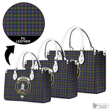 Fleming Tartan Luxury Leather Handbags with Family Crest