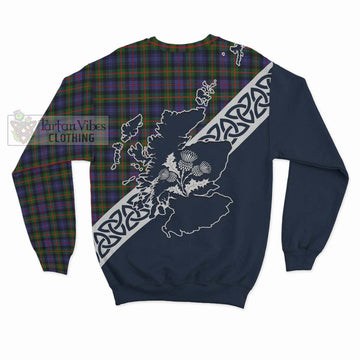 Fleming Tartan Sweatshirt Featuring Thistle and Scotland Map