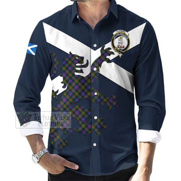 Fleming Tartan Lion Rampant Long Sleeve Button Shirt Proudly Display Your Heritage with Alba Gu Brath and Clan Name