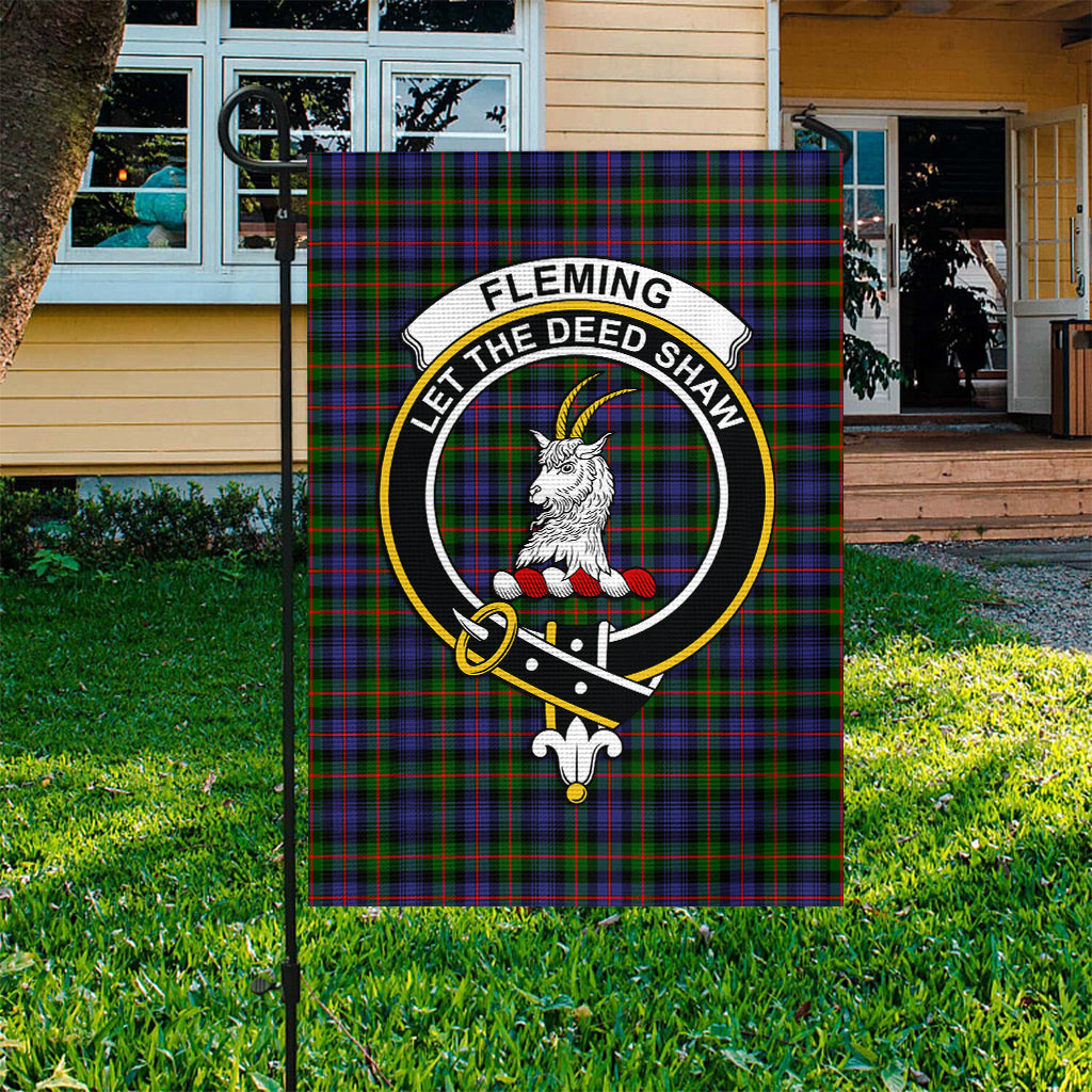 fleming-tartan-flag-with-family-crest